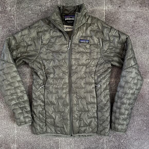 Women's Patagonia Silver Feather Gray Micro Nano Puff Zip Up Puffer Jacket Sz S - Picture 1 of 5